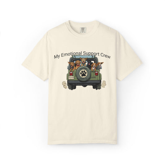 My Emotional Support Crew T-Shirt — Cute Dogs in Jeep Graphic Tee