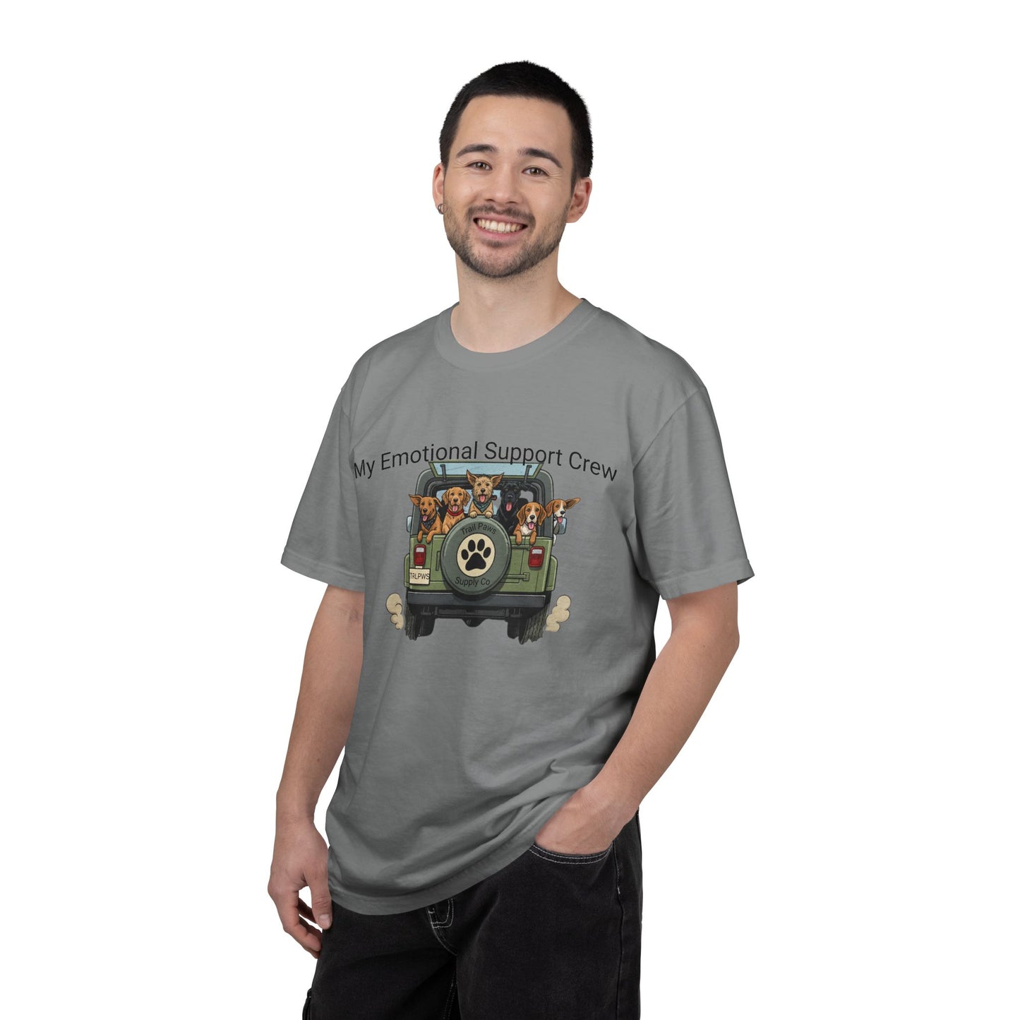 My Emotional Support Crew T-Shirt — Cute Dogs in Jeep Graphic Tee