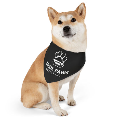Trail Paws Pet Bandana Collar — Outdoor Dog Bandana with Paw & Jeep Logo