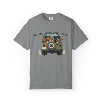 My Emotional Support Crew T-Shirt — Cute Dogs in Jeep Graphic Tee