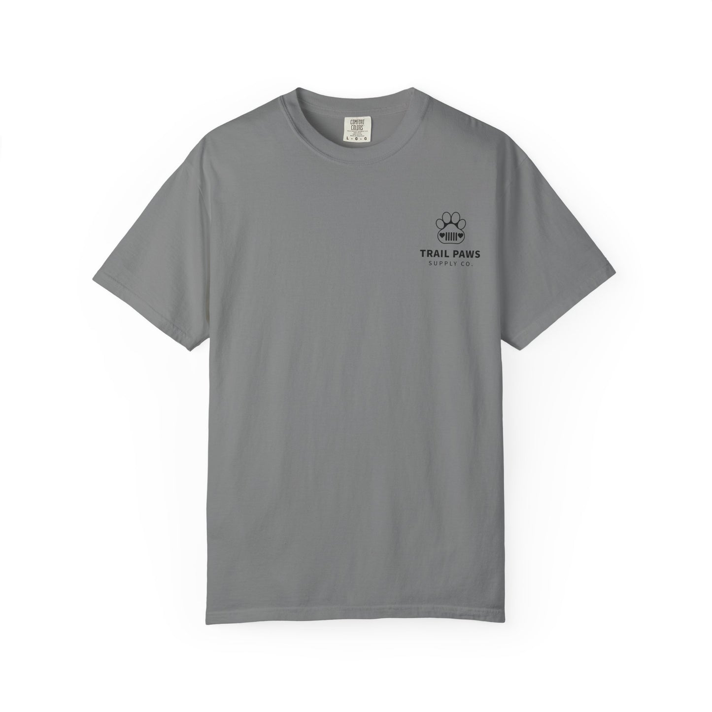 T-Shirt — "Never Ride Alone" Trail Paws Bike & Dog Graphic