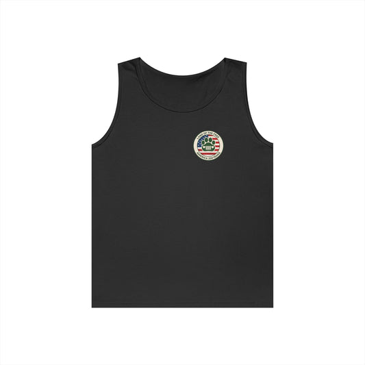 Patriotic Jeep Dog Tank Top – America 250 Trail Paws Supply Co Adventure Shirt