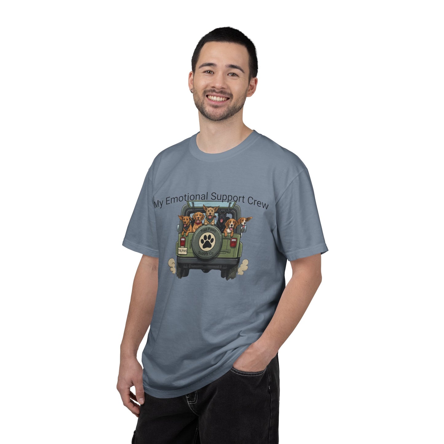 My Emotional Support Crew T-Shirt — Cute Dogs in Jeep Graphic Tee