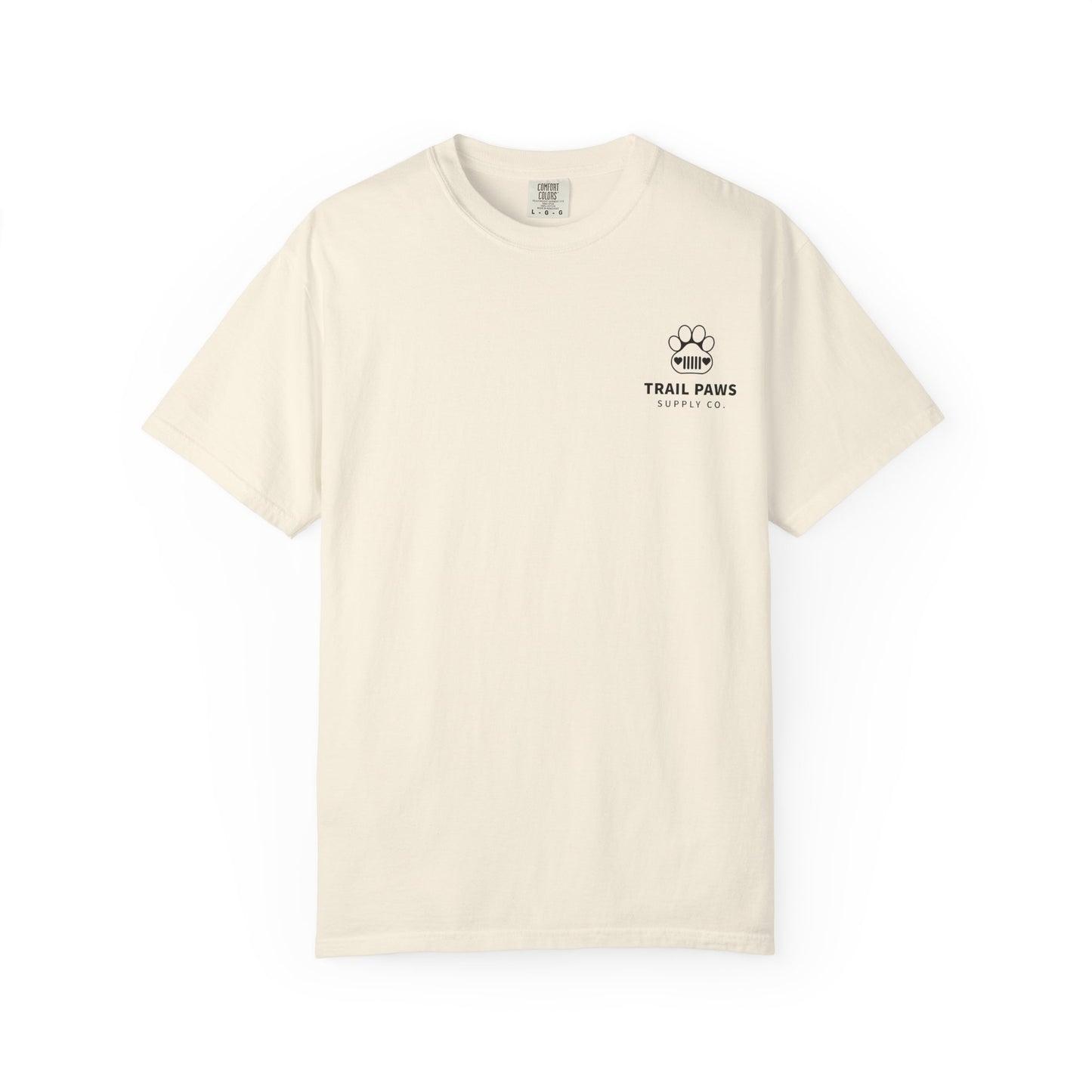 T-Shirt — "Never Ride Alone" Trail Paws Bike & Dog Graphic