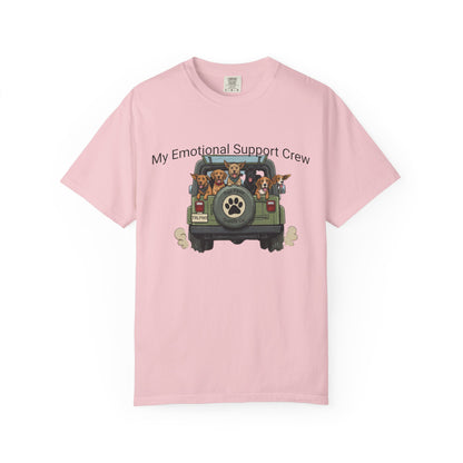 My Emotional Support Crew T-Shirt — Cute Dogs in Jeep Graphic Tee