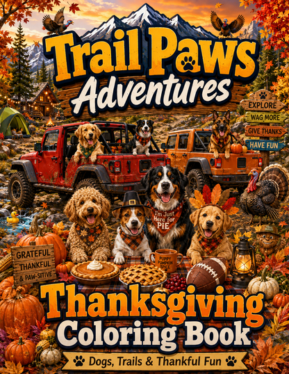 Trail Paws Adventures Thanksgiving Coloring Book