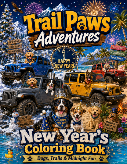 Trail Paws Adventrues New Year's Coloring Book