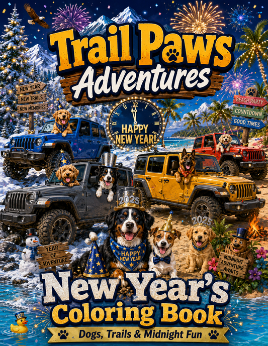 Trail Paws Adventrues New Year's Coloring Book