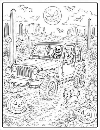 Trail Paws Adventure Halloween Coloring Book – Dogs, Off-Road Fun & Spooky Adventures