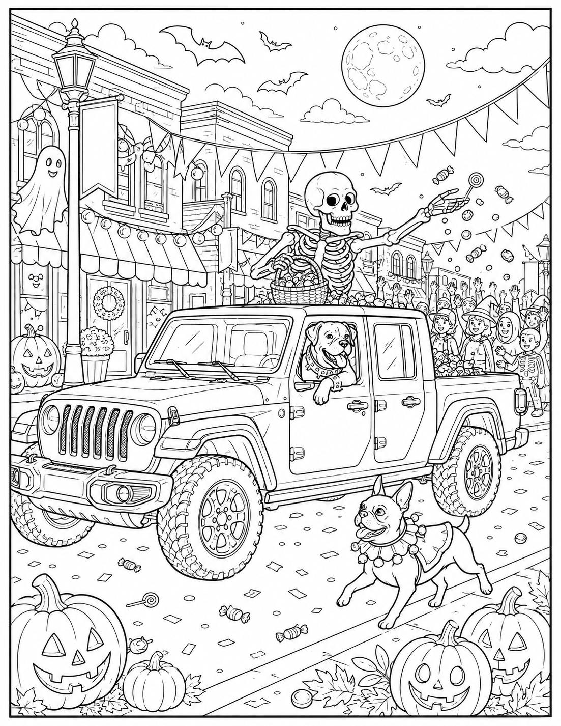 Trail Paws Adventure Halloween Coloring Book – Dogs, Off-Road Fun & Spooky Adventures
