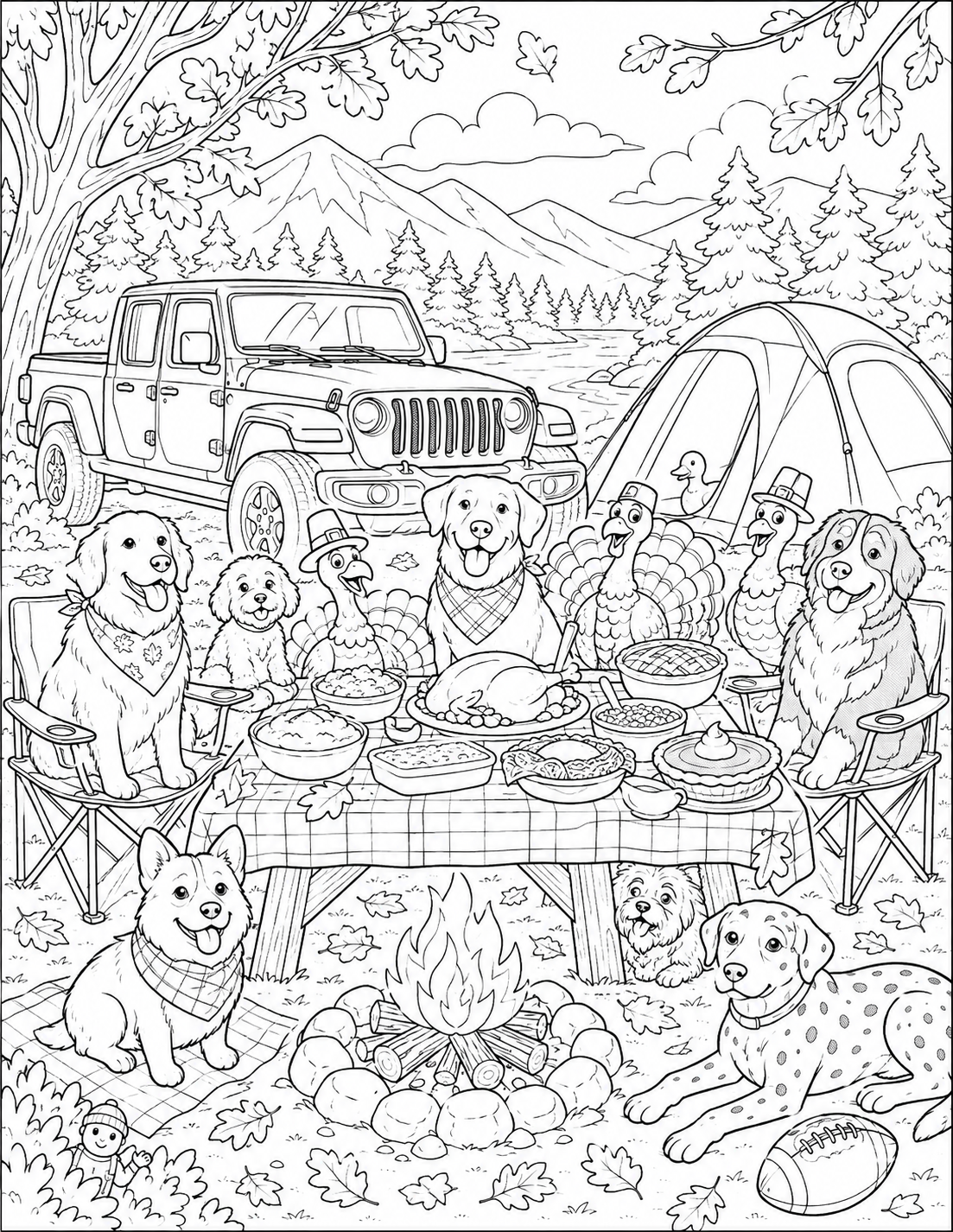 Trail Paws Adventures Thanksgiving Coloring Book