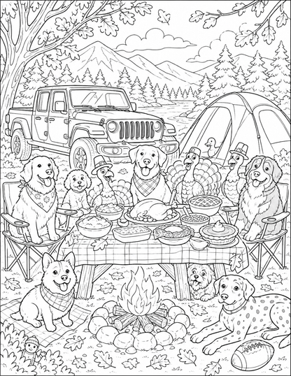 Trail Paws Adventures Thanksgiving Coloring Book