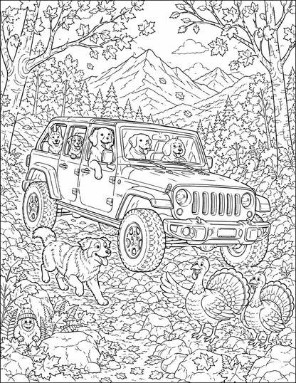 Trail Paws Adventures Thanksgiving Coloring Book