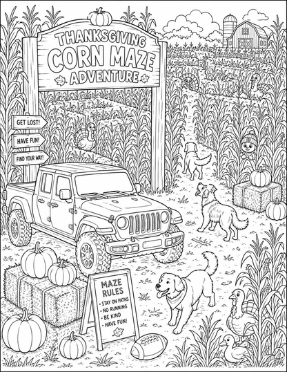 Trail Paws Adventures Thanksgiving Coloring Book