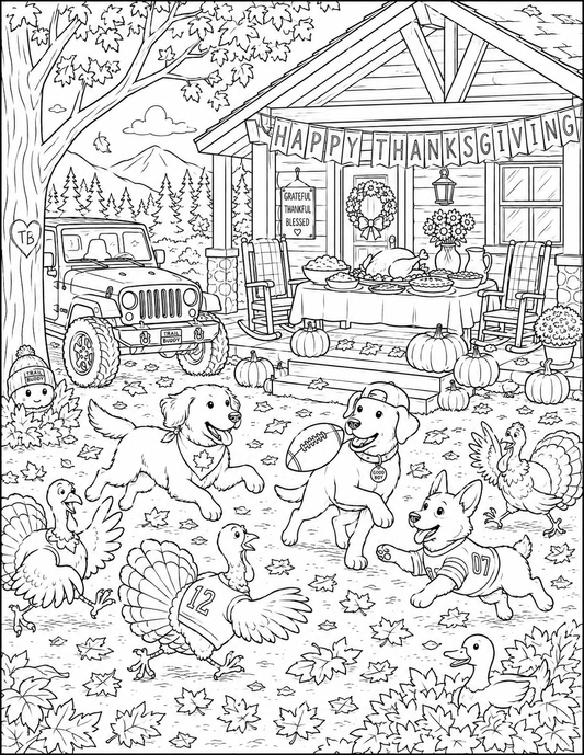 Trail Paws Adventures Thanksgiving Coloring Book