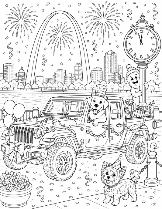 Trail Paws Adventrues New Year's Coloring Book
