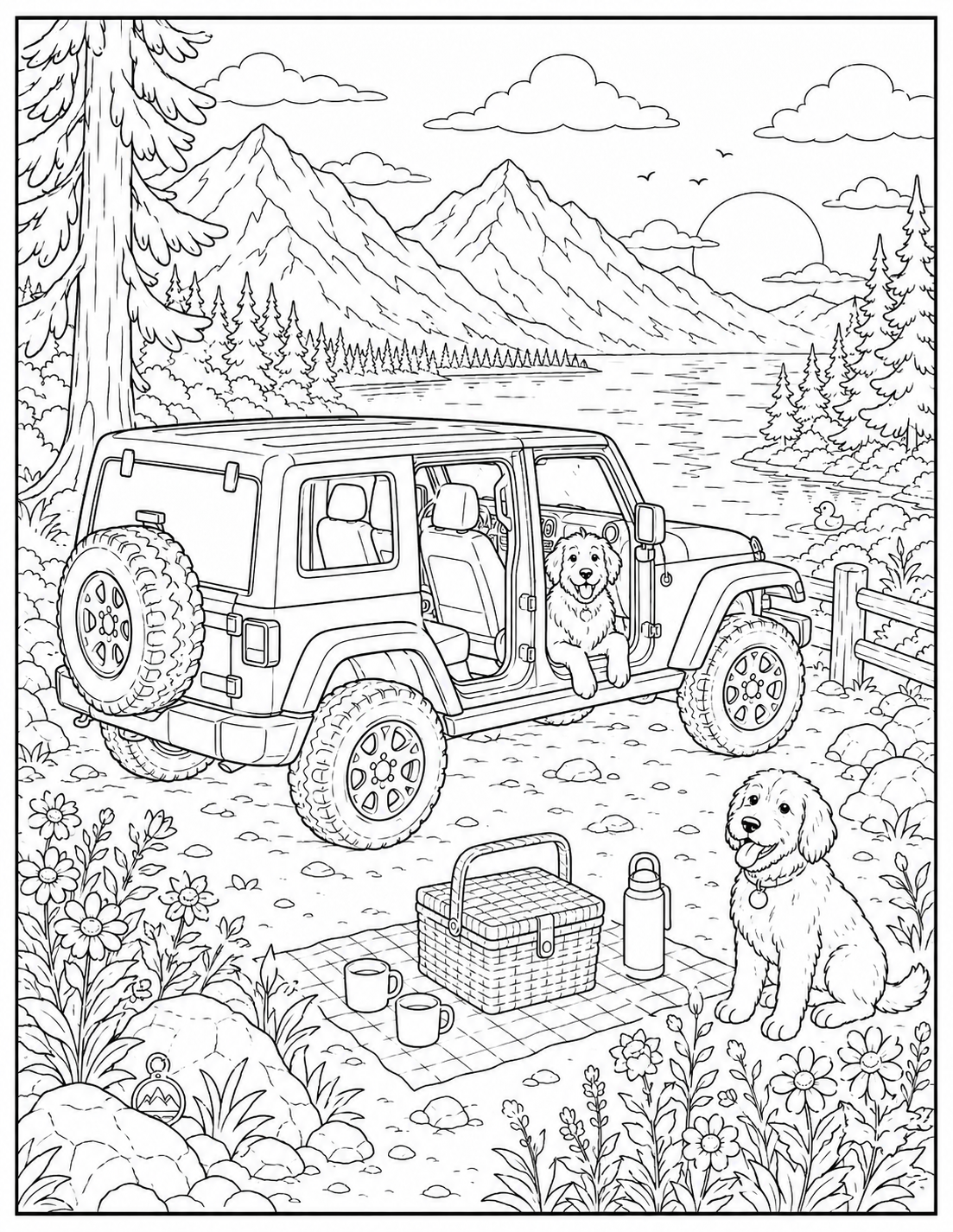 Trail Paws Adventure Coloring Book – 50 Dog, Off-Road & Outdoor Adventure Coloring Pages