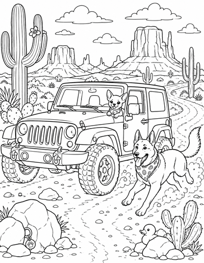 Trail Paws Adventure Coloring Book – 50 Dog, Off-Road & Outdoor Adventure Coloring Pages