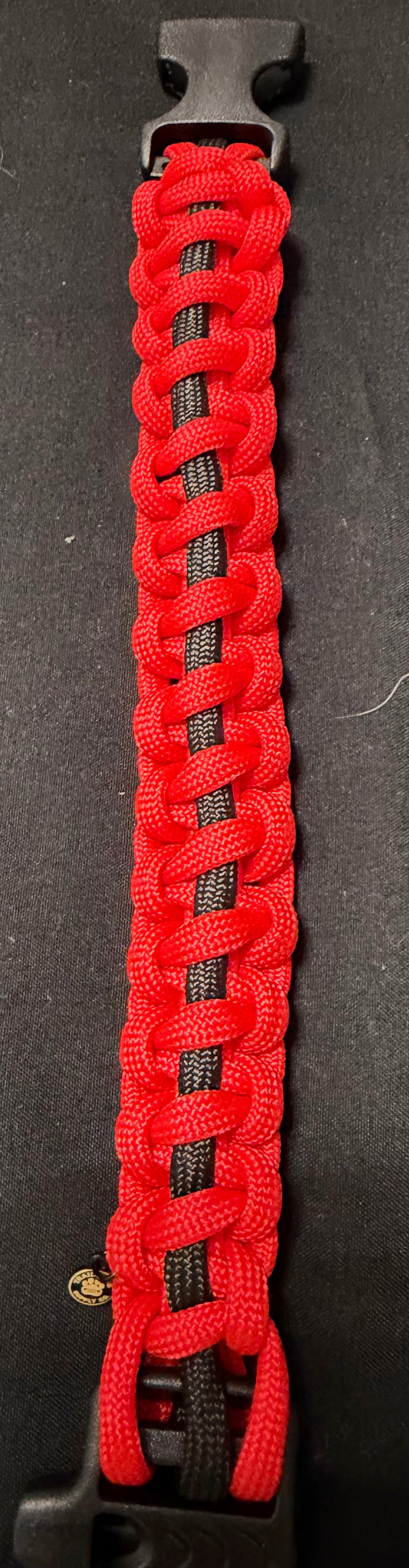 Red & Black Paracord Bracelet | Trail Paws Adventure Band