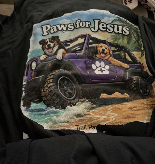 Paws for Jesus Jeep Dog T-Shirt – Christian Beach Jeep Shirt | Trail Paws Supply Co