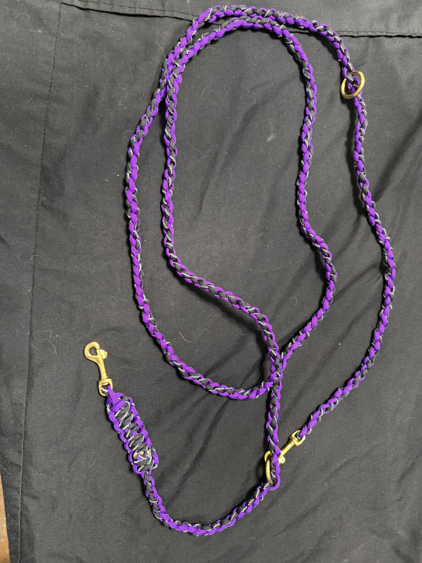 Trail Paws Adventure Leash – Reflective Hands-Free Paracord Dog Leash in Purple & Black
