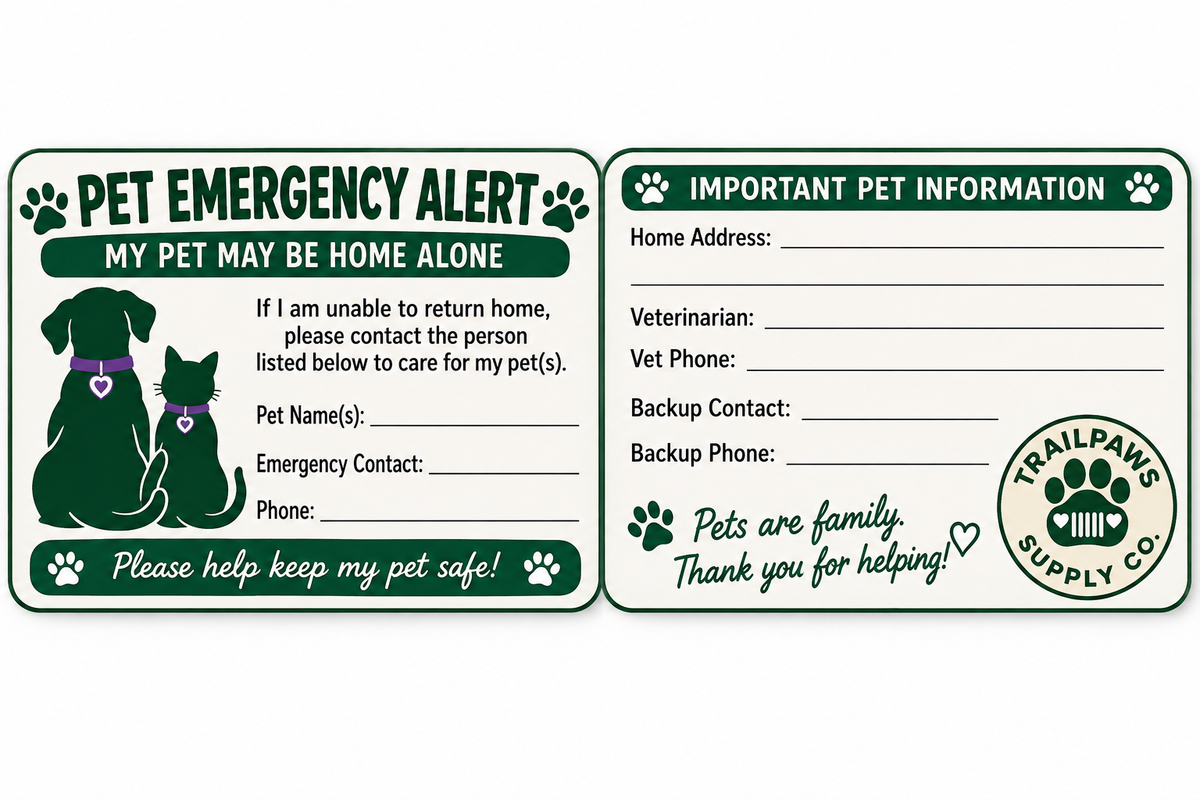 Personalized Pet Emergency Contact Wallet Card — Laminated