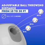 White Automatic Dog Ball Launcher Machine; Automatic Tennis Ball Thrower for Dogs 10.2 x 8.3 x 10.6; ABS Automatic Ball Launcher for Dogs; Pet Ball Launcher with 3 Tennis Balls