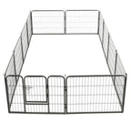 Dog Playpen 12 Panels Steel 31.5"x23.6" Black