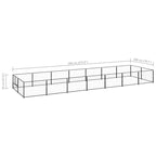 Dog Kennel Black 150.7 ft² Steel