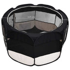 Foldable Dog Playpen with Carrying Bag Black 49.2"x49.2"x24"