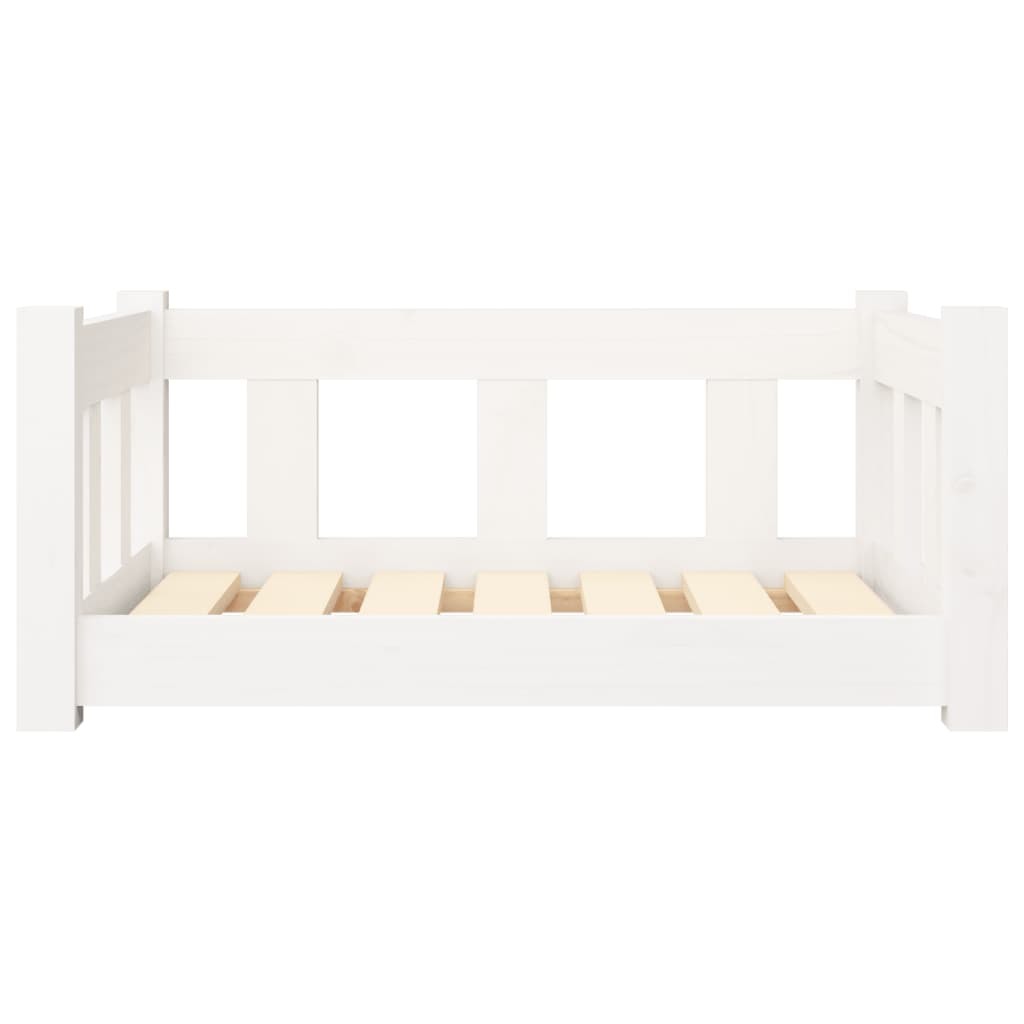 Dog Bed White 25.8"x19.9"x11" Solid Wood Pine