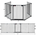 115 Inch Length 5 Panel Adjustable Wide Fireplace Fence