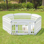 Pet Playpen Foldable Gate for Dogs Heavy Plastic Puppy Exercise Pen with Door Portable Indoor Outdoor Small Pets Fence Puppies Folding Cage 6 Panels Medium Animals House white(67x67 inches)