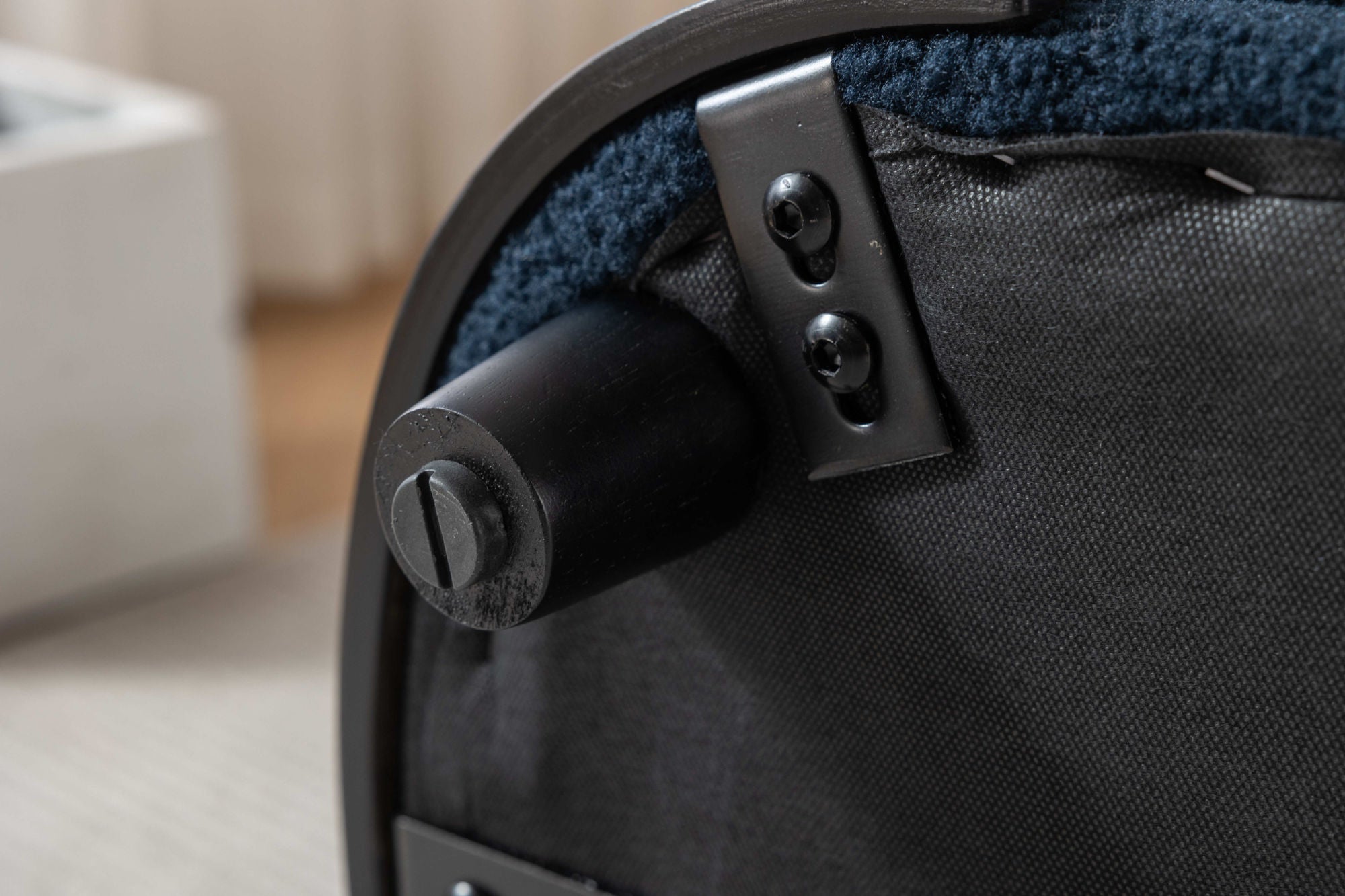 Scandinavian style Elevated Dog Bed Pet Sofa With Solid Wood legs and Black Bent Wood Back, Cashmere Cushion,Small Size