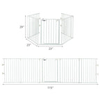 115 Inch Length 5 Panel Adjustable Wide Fireplace Fence