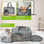 Foldable Airline Travel Pet Carrier Bag with Safety Strap