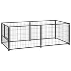 Dog Kennel Black 78.7"x39.4"x27.6" Steel