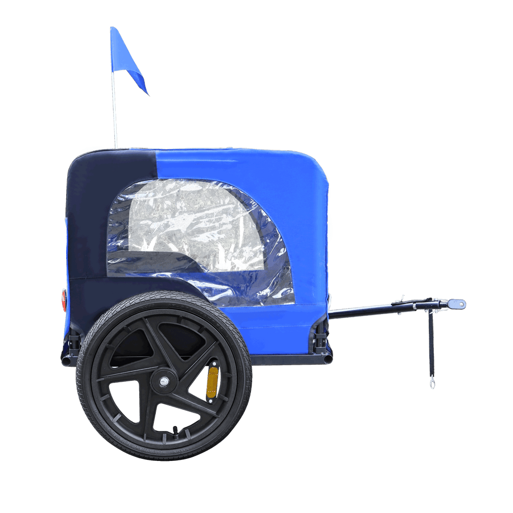 Blue High Quality 16 inch air wheel Pet Bike Trailer for Dogs Foldable Bicycle Pet Trailer