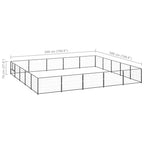 Dog Kennel Black 269.1 ft² Steel