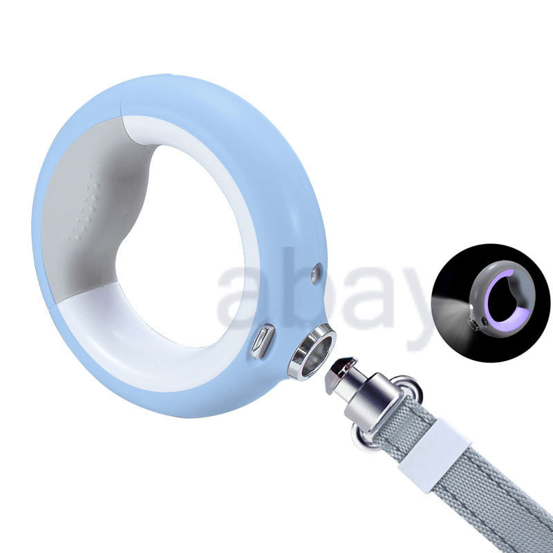 Colorful Glow Automatic Retractable Dog Leash Wrist Ring Leads Led Light Trash Bag Nylon Pet Walking Durable Rope Tow Retractor