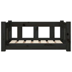 Dog Bed Black 25.8"x19.9"x11" Solid Wood Pine
