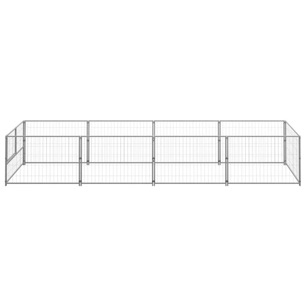 Dog Kennel Silver 43.1 ft² Steel