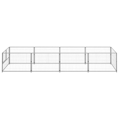 Dog Kennel Silver 43.1 ft² Steel