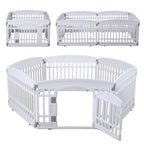 Pet Playpen Foldable Gate for Dogs Heavy Plastic Puppy Exercise Pen with Door Portable Indoor Outdoor Small Pets Fence Puppies Folding Cage 6 Panels Medium Animals House white(67x67 inches)