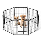 Dog Playpen Indoor Outdoor, 24" Height 8 Panels Fence with Anti-Rust Coating, Metal Heavy Portable Foldable Dog Pen for Large, Medium Small Dogs RV Yard Camping