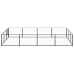 Dog Kennel Black 129.2 ft² Steel