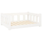 Dog Bed White 29.7"x21.9"x11" Solid Wood Pine