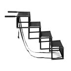 Foldable Metal Dog Steps for Large Dogs;  4-Level Non-Slip Pet Stair Ramp for Cars and SUV;  High Beds;  Trucks;  Black