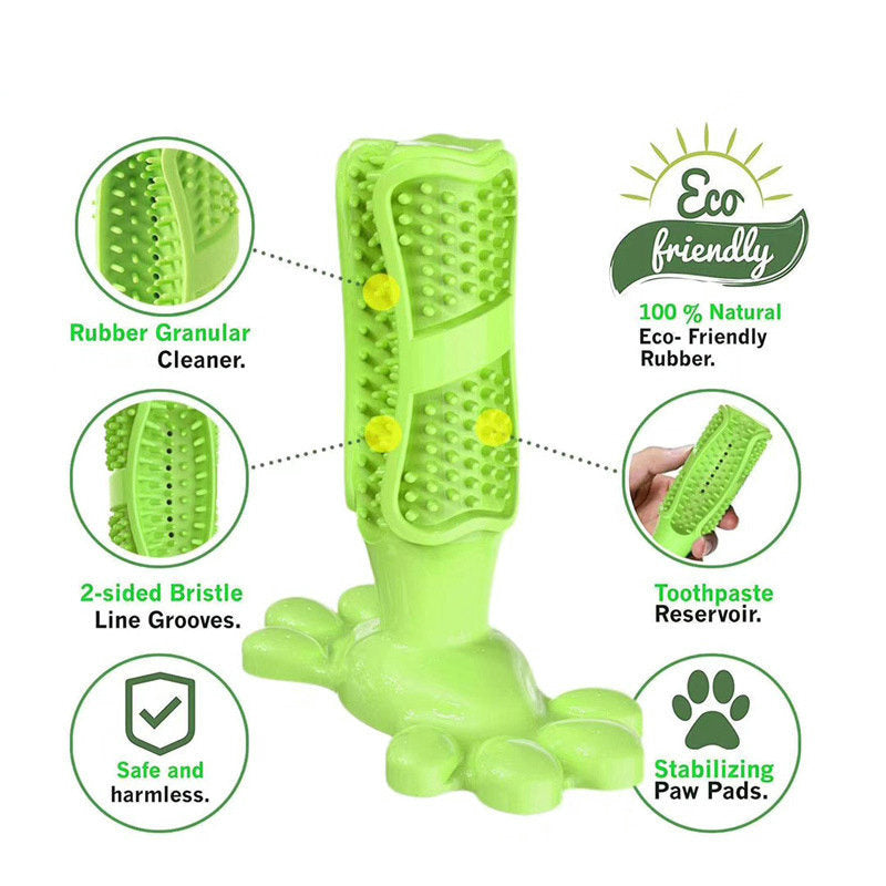 Effective Dental Oral Care Dogs Toothbrush Stick Brushing Nontoxic Natural Rubber Bite Resistant Dog Chew Toys