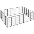 24-Panel Dog Playpen Black 19.7"x39.4" Powder-coated Steel
